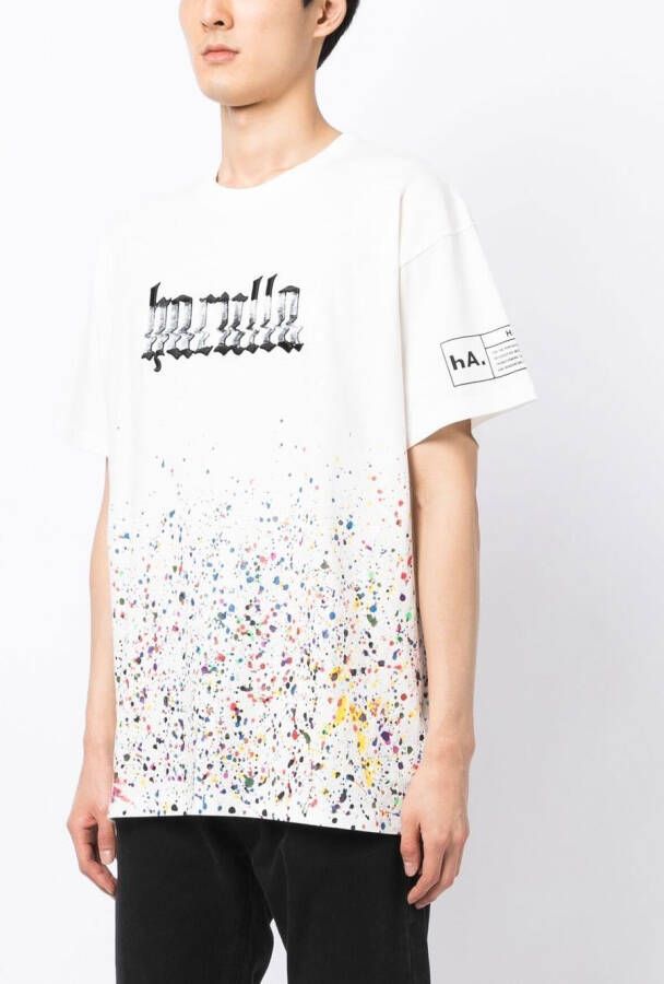 Haculla T-shirt met verfspatten Wit