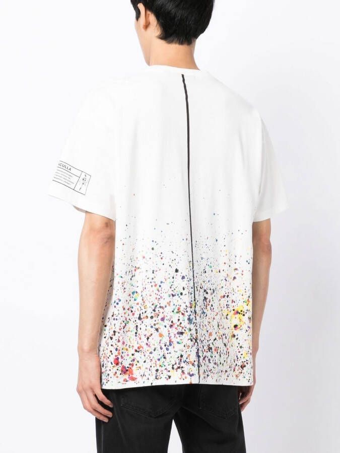 Haculla T-shirt met verfspatten Wit