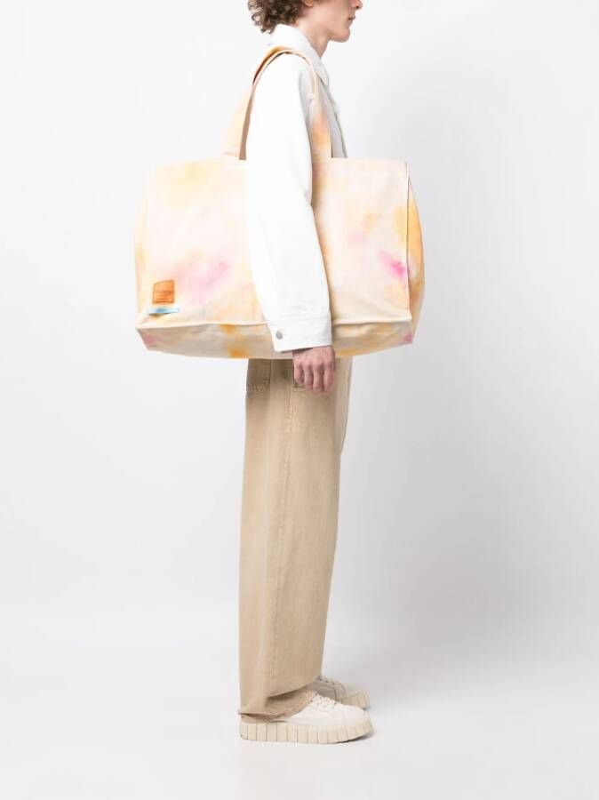 Haikure Shopper met verfspatten Oranje