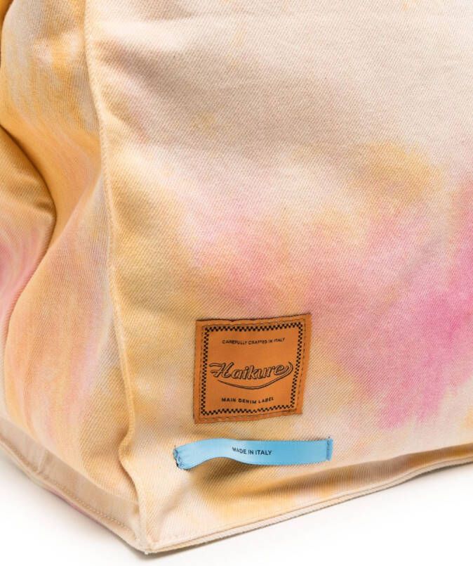 Haikure Shopper met verfspatten Oranje