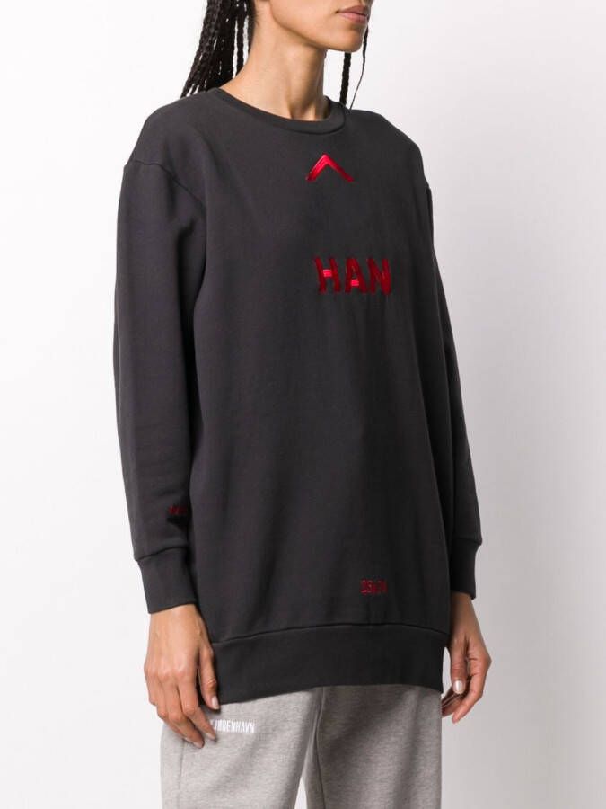 Han Kjøbenhavn Sweater met logoprint Zwart