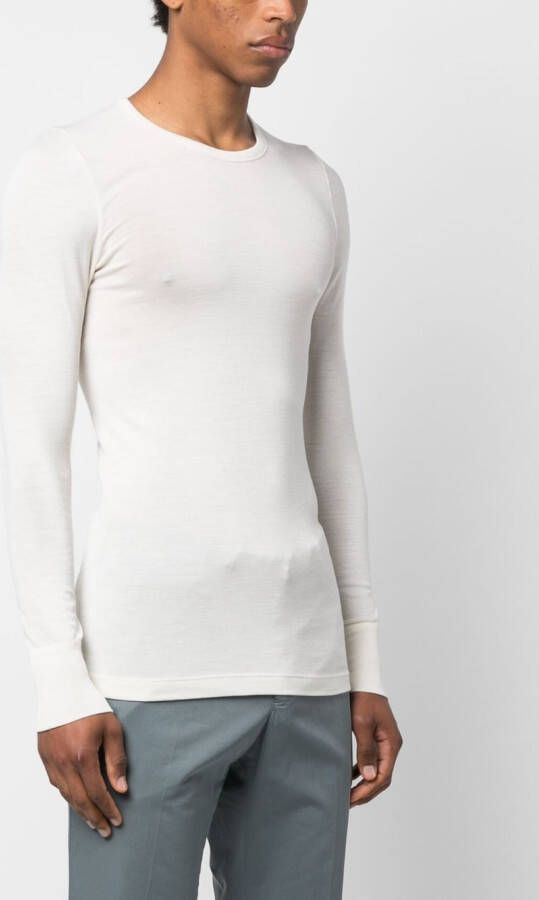 Hanro T-shirt van wolmix Wit