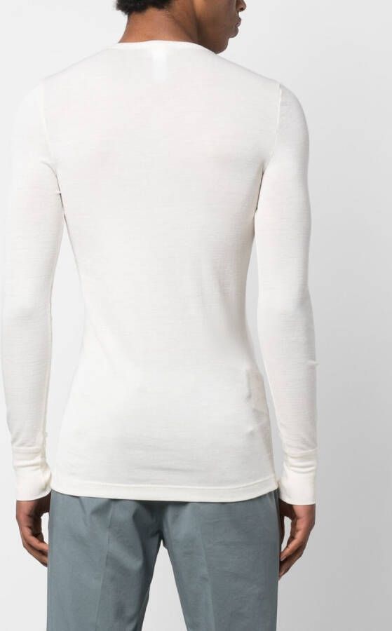 Hanro T-shirt van wolmix Wit