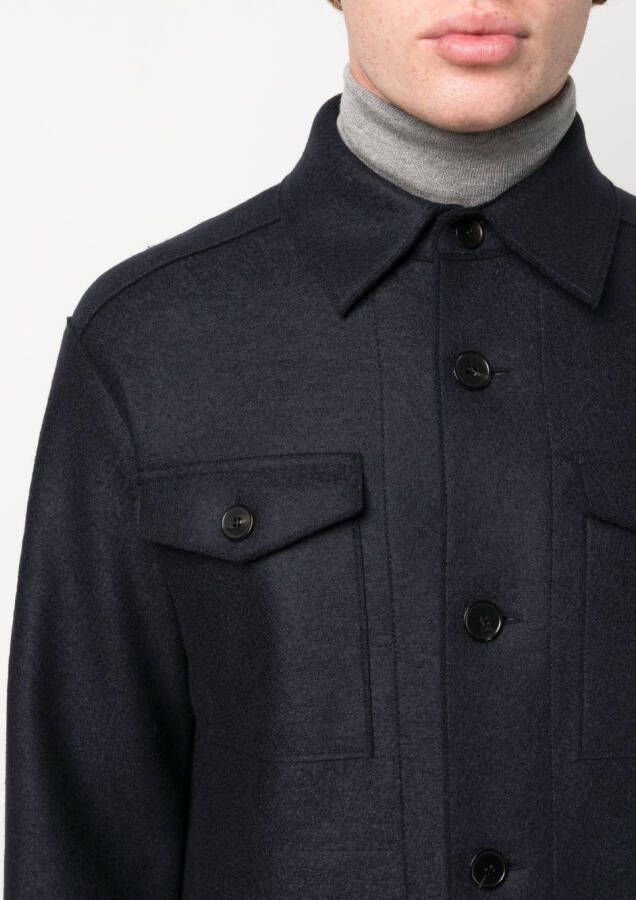 Harris Wharf London Button-down shirtjack Blauw
