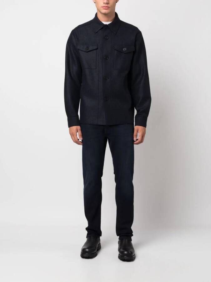 Harris Wharf London Shirtjack met rits Blauw