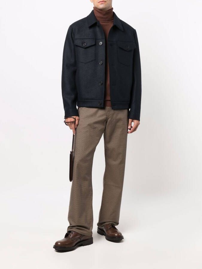 Harris Wharf London Wollen jack Blauw