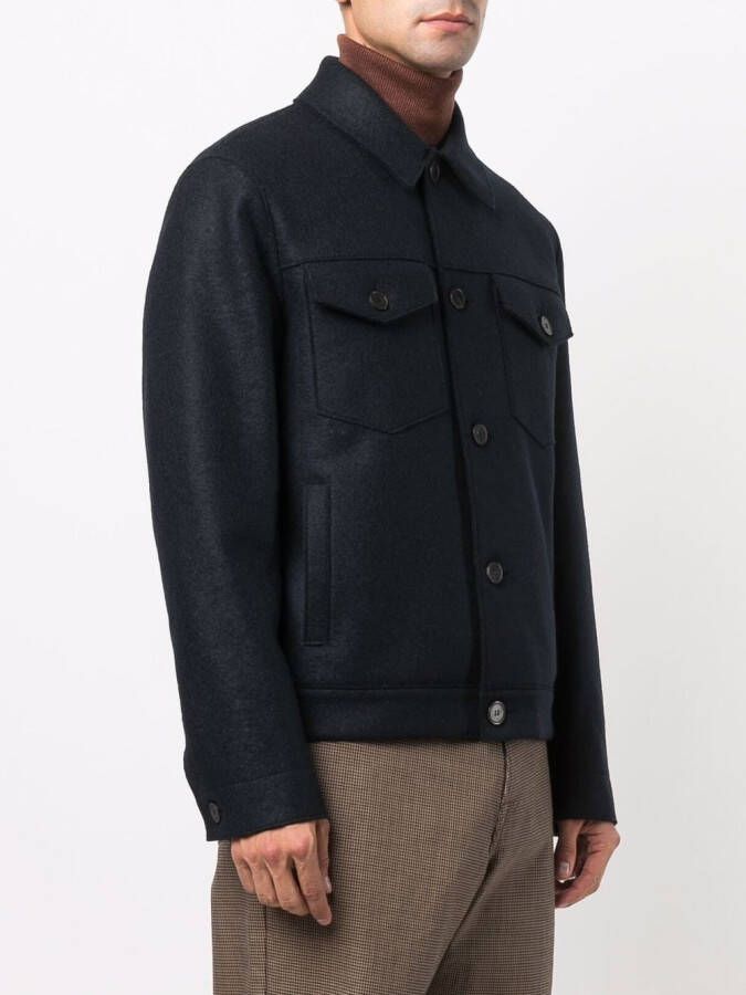 Harris Wharf London Wollen jack Blauw