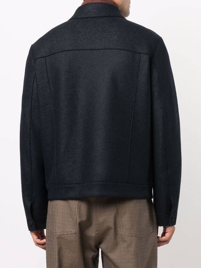 Harris Wharf London Wollen jack Blauw