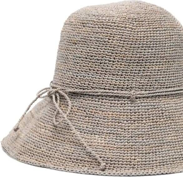 Helen Kaminski Raffia hoed Grijs
