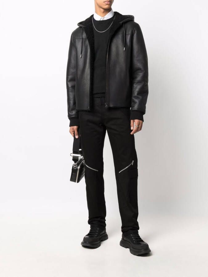 HELIOT EMIL Broek met ritsdetail Zwart