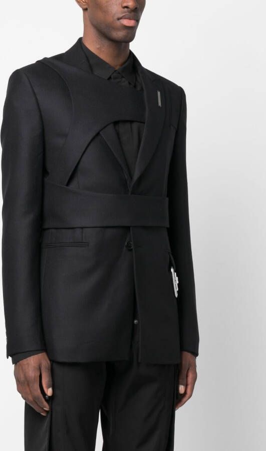 HELIOT EMIL Gestreepte blazer Zwart