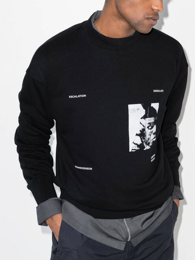HELIOT EMIL Sweater met print Zwart