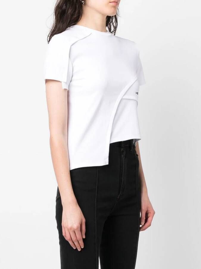 HELIOT EMIL T-shirt met geborduurd logo Wit