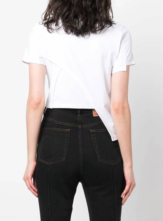 HELIOT EMIL T-shirt met geborduurd logo Wit