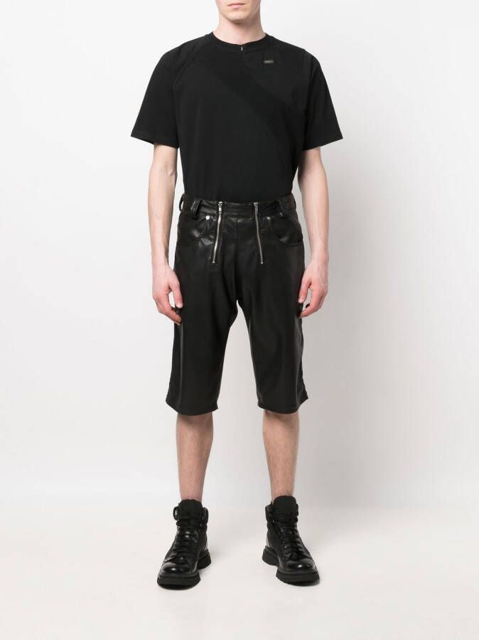 HELIOT EMIL T-shirt met vlakken Zwart