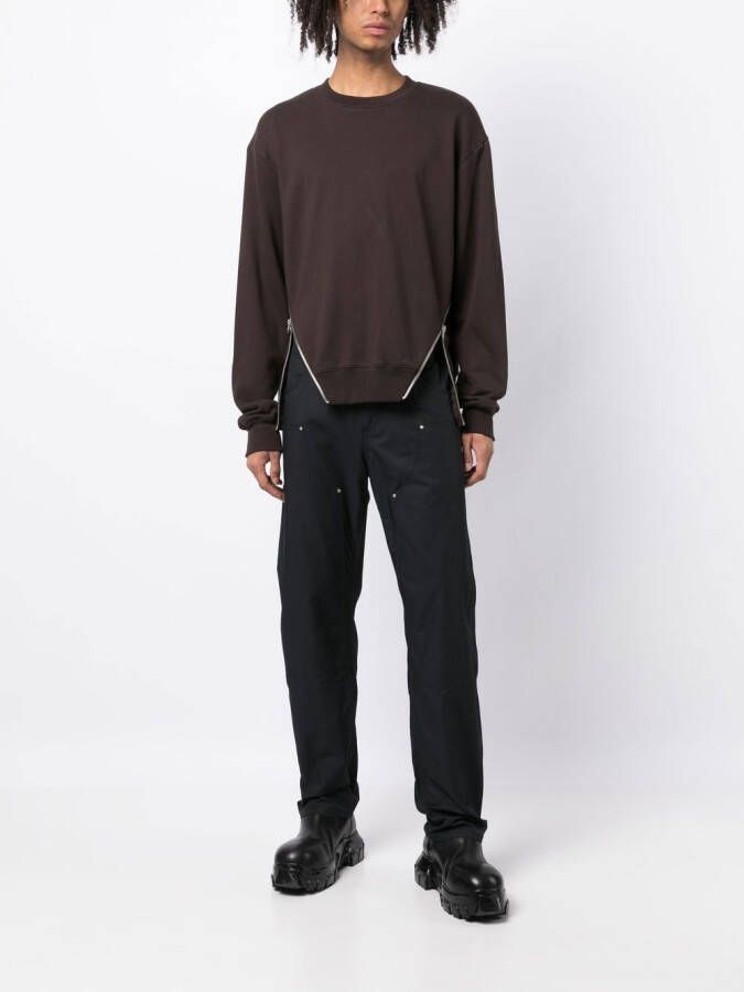 HELIOT EMIL Sweater met ritsdetail Bruin
