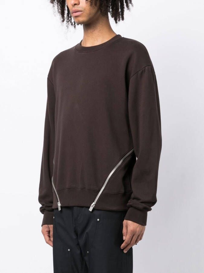 HELIOT EMIL Sweater met ritsdetail Bruin