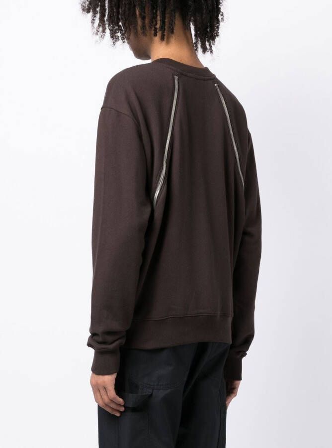 HELIOT EMIL Sweater met ritsdetail Bruin