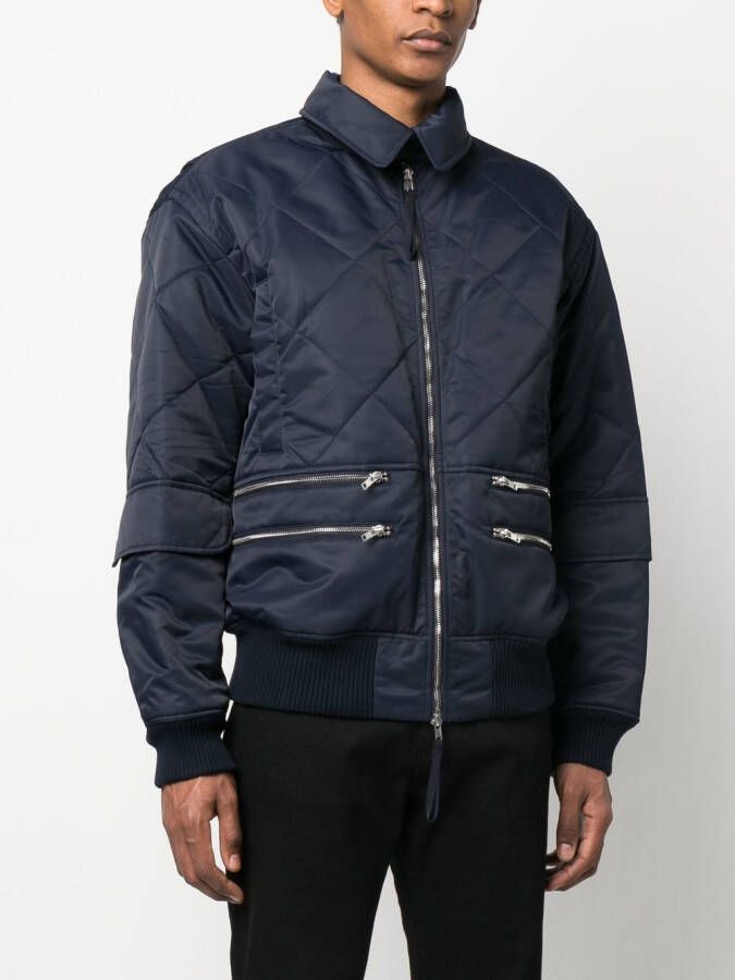 Helmut Lang Gewatteerd jack Blauw