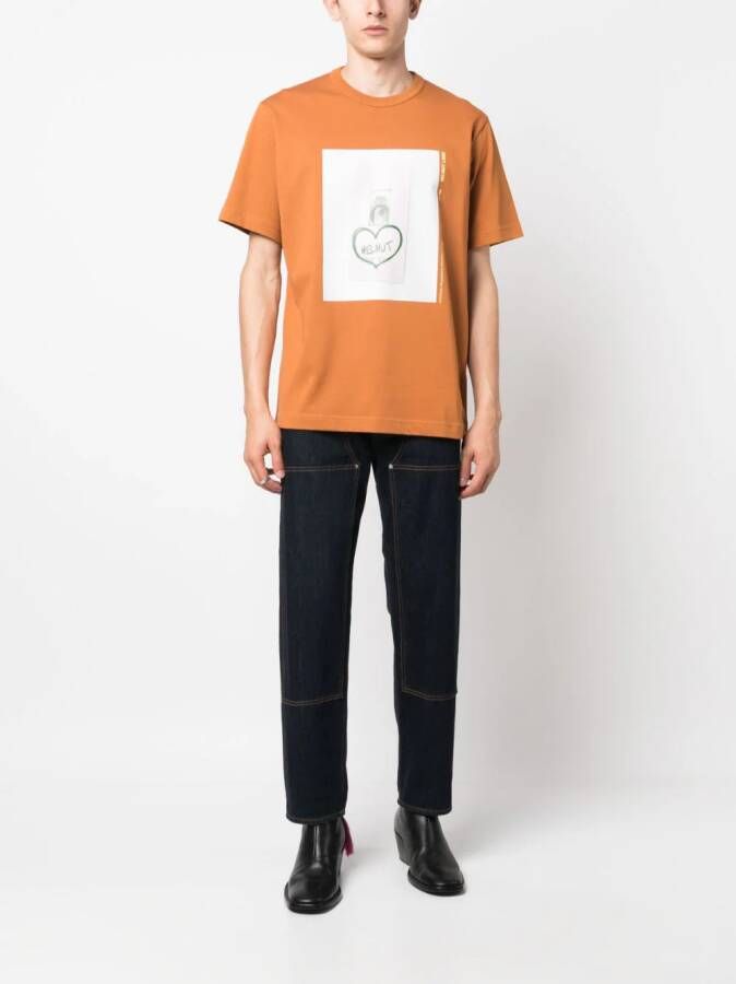 Helmut Lang T-shirt met logoprint Bruin
