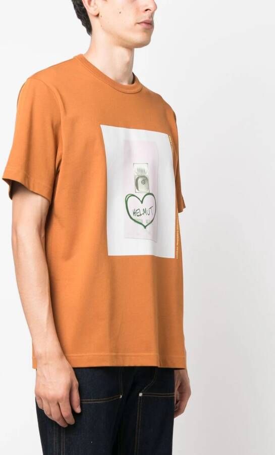 Helmut Lang T-shirt met logoprint Bruin