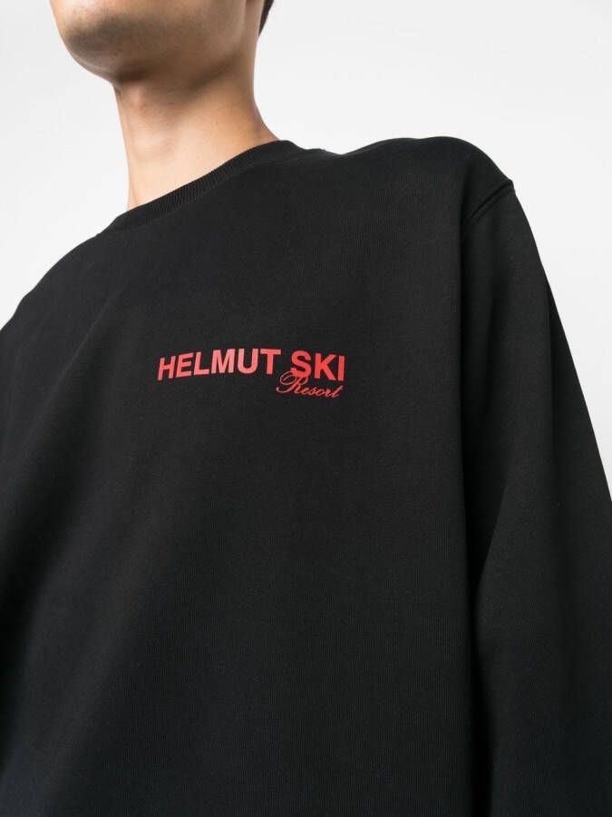 Helmut Lang Black Logo-Print Sweatshirt Zwart