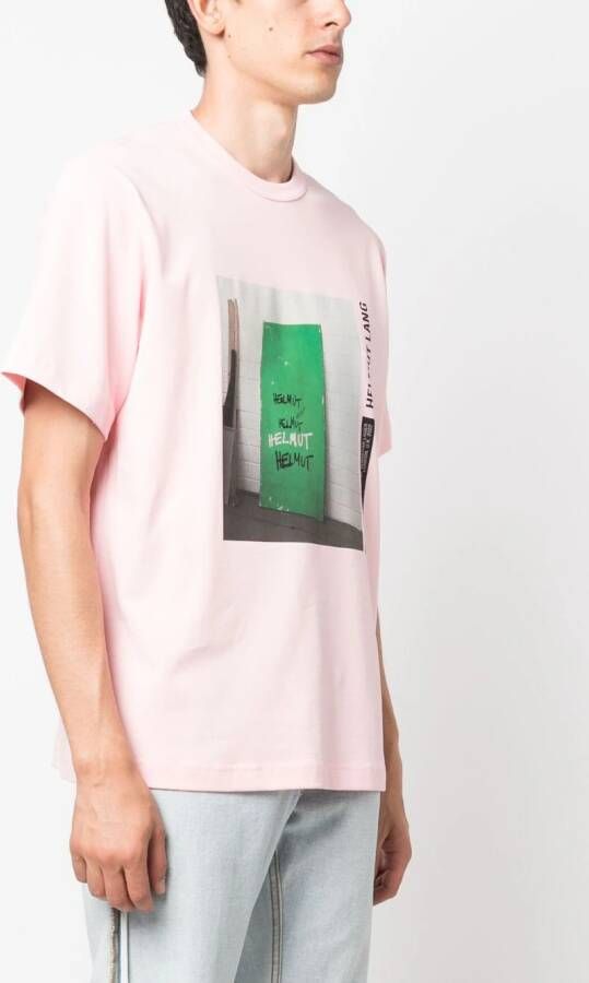 Helmut Lang T-shirt met print Roze