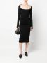 Helmut Lang Midi-jurk met open rug Zwart - Thumbnail 2