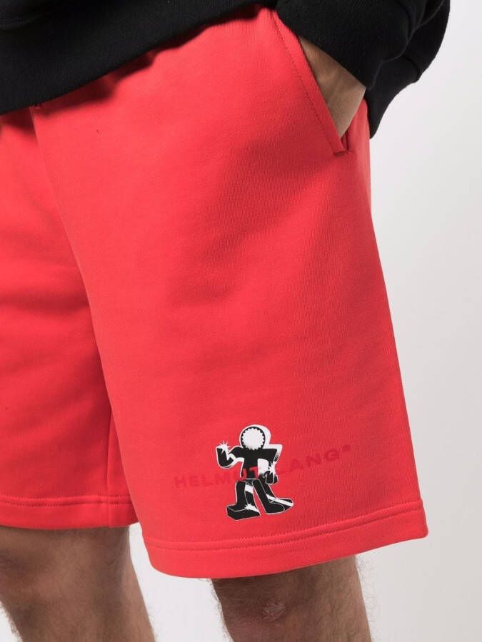 Helmut Lang Shorts met logoprint Rood
