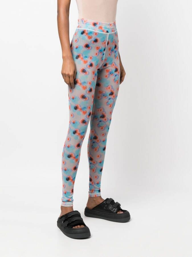 Henrik Vibskov Legging met bloemenprint Blauw