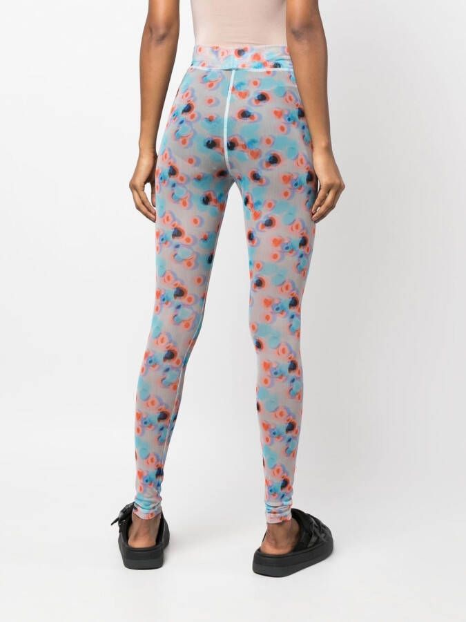 Henrik Vibskov Legging met bloemenprint Blauw