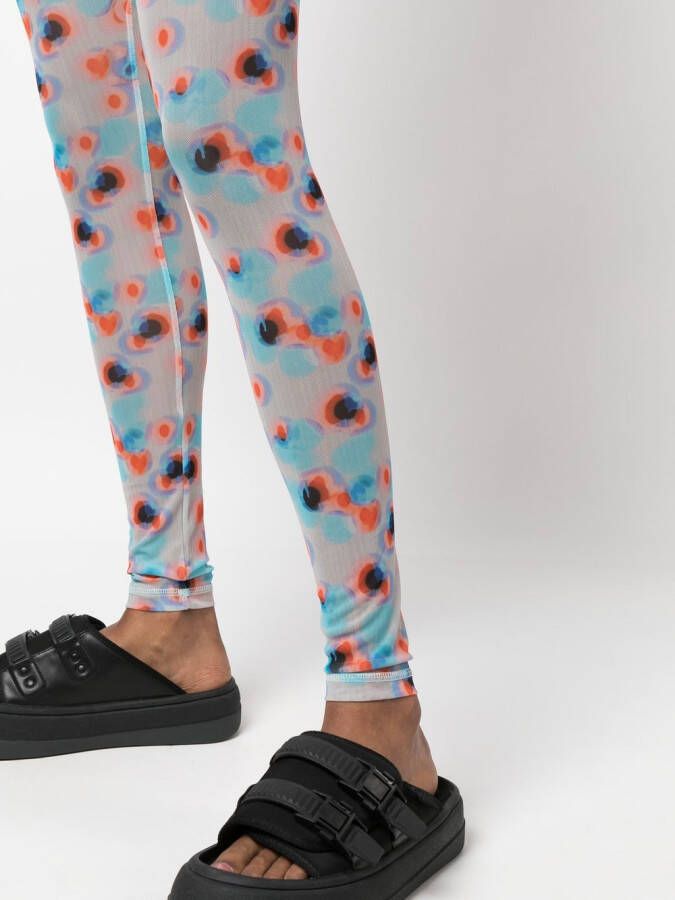 Henrik Vibskov Legging met bloemenprint Blauw