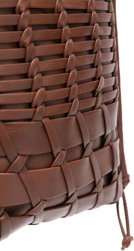 Hereu Trena interwoven leather bag Bruin