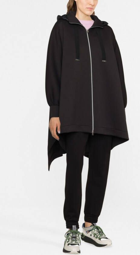Herno Asymmetrische mantel Zwart
