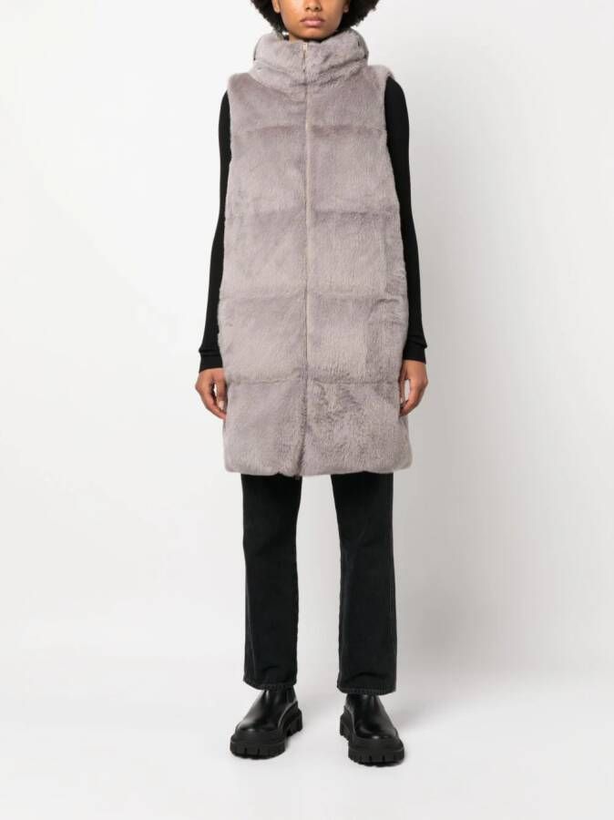 Herno Bodywarmer van imitatiebont Grijs