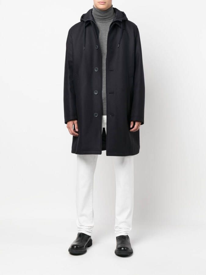Herno Button-up jas Blauw