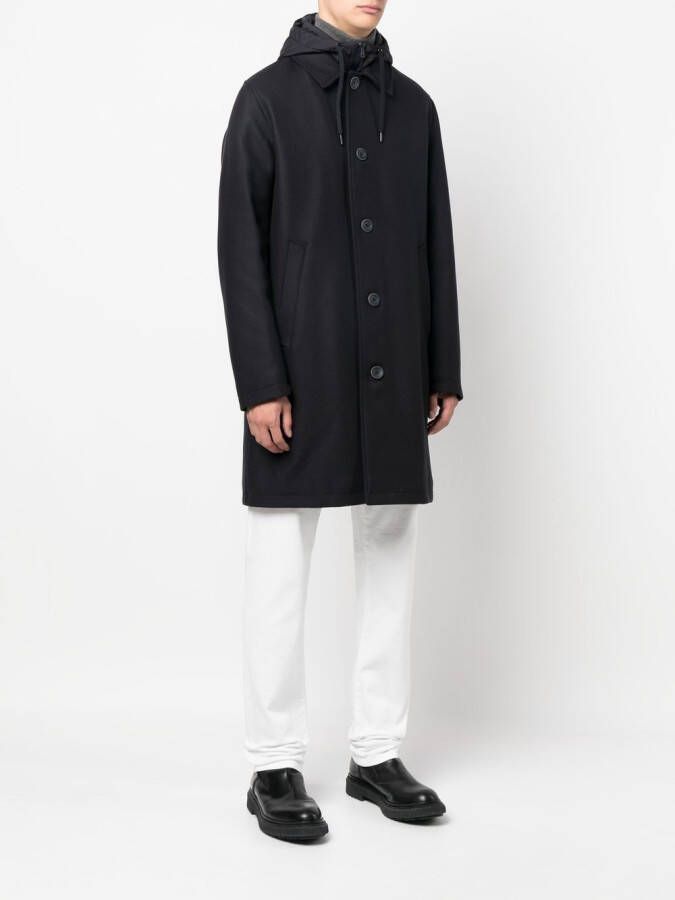 Herno Button-up jas Blauw