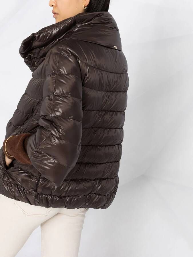 Herno Donsjack met cropped mouwen Bruin
