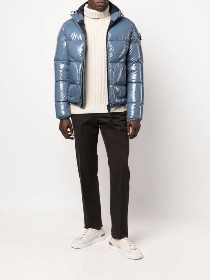 Herno Donsjack met logopatch Blauw