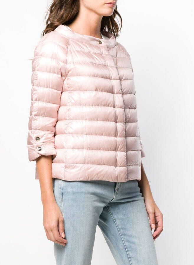 Herno gewatteerde jas met rits Roze