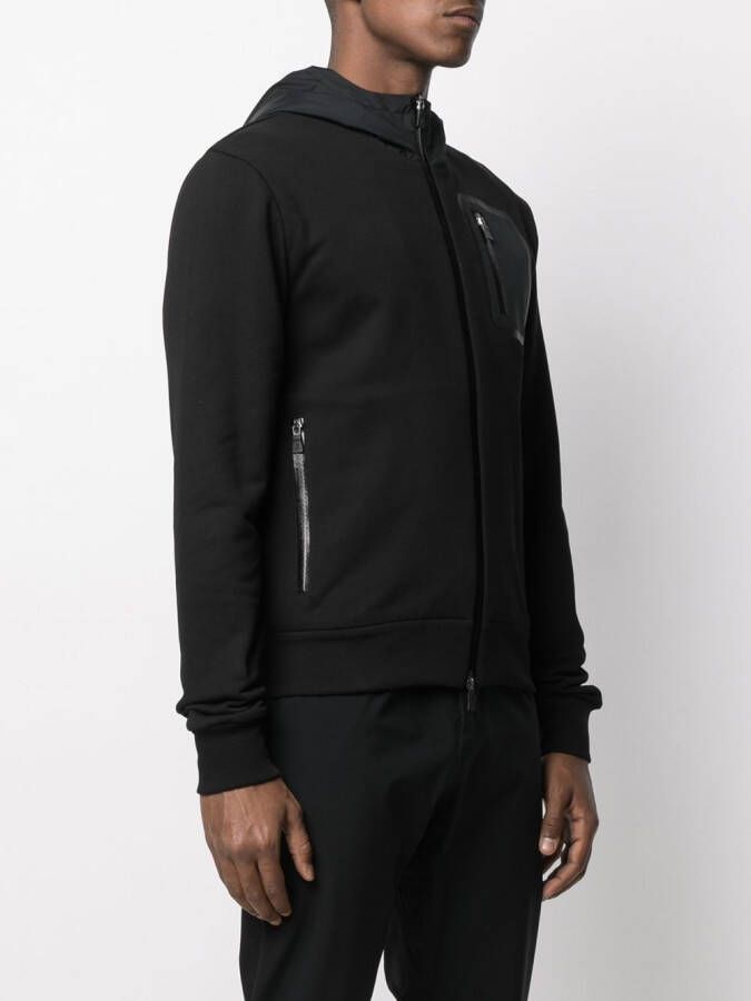 Herno Hoodie met rits Zwart