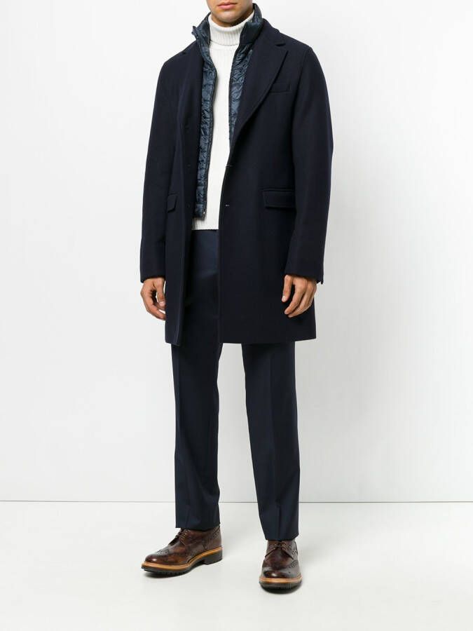 Herno hybrid single breasted coat Blauw