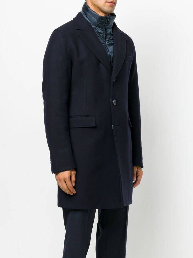 Herno hybrid single breasted coat Blauw