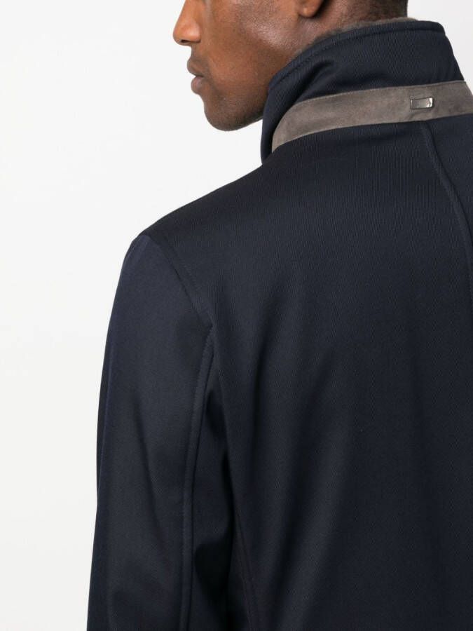 Herno Jack met opstaande kraag Blauw