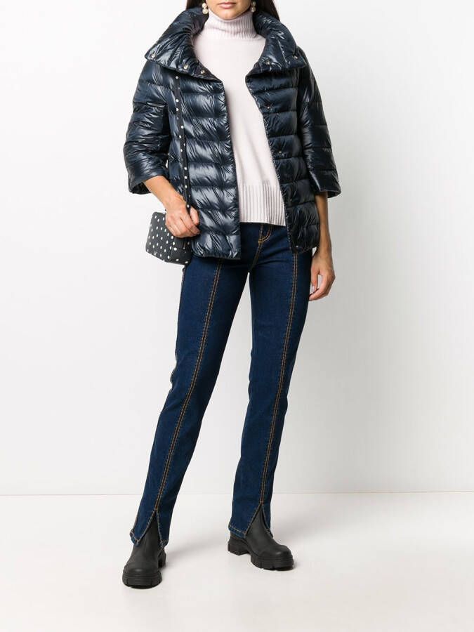 Herno Jas met cropped mouwen Blauw