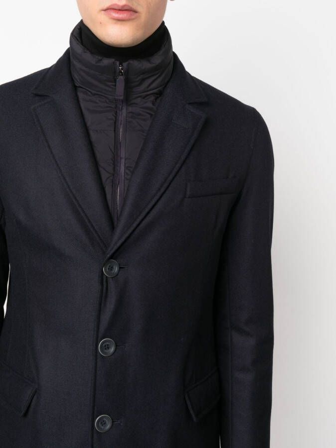 Herno Jas met enkele rij knopen Blauw