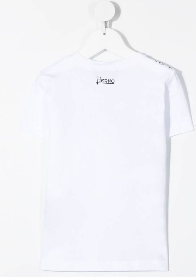 Herno Kids T-shirt met logoprint Wit