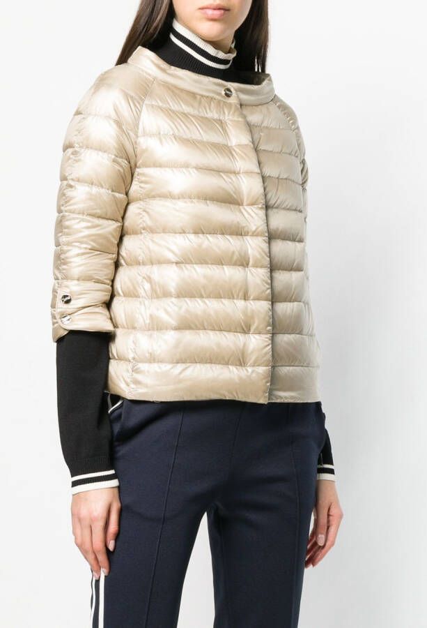 Herno kort jack met cropped mouwen Beige