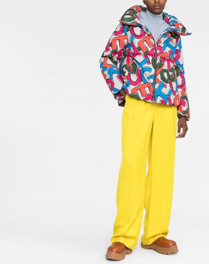Herno Logo-print puffer jas Beige