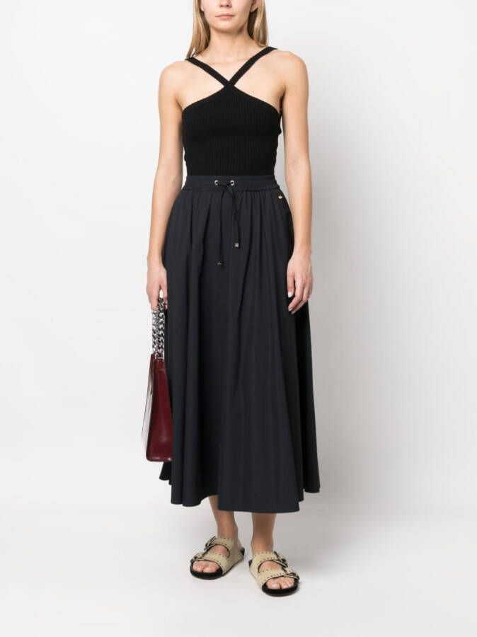 Herno Maxi-rok met trekkoordtaille Zwart